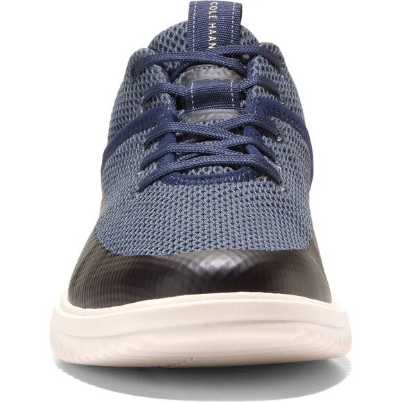 Cole Haan Men Grand+ Hybrid Shoes Navy Brown Leather Lace Up Sneakers Size 8